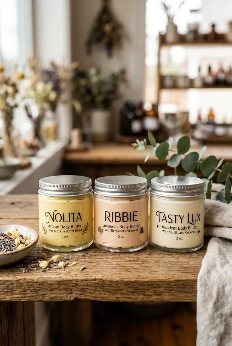 Nolita, Ribbie and Tasty body butter trio